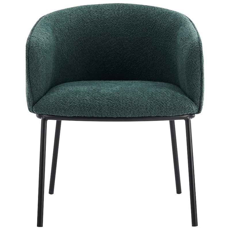 Set of 1 Boucle Upholstered Accent Barrel Armchair