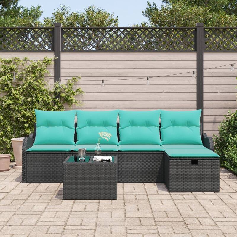 vidaXL 5/6 Piece Garden Sofa Set with Cushions - 90.9×46.1×27.2
