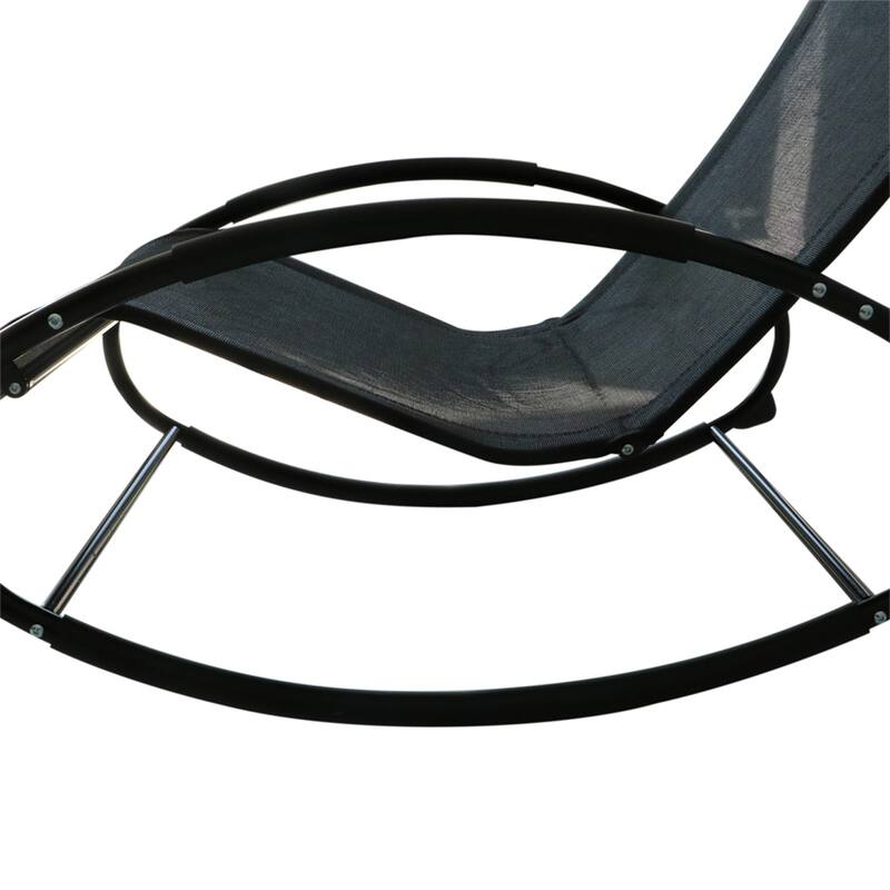Outsunny Pool Lounger,Outdoor Rocking Lounge Chair,Sun Tanning Rocker