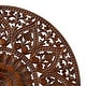 preview thumbnail 10 of 11, Wooden Handmade Intricately Carved Floral Wall Decor with Mandala Design - Brown or White