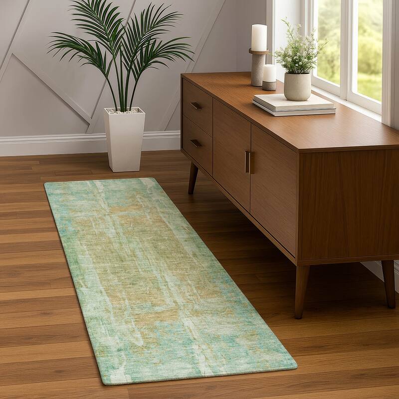 Machine Washable Indoor/ Outdoor Vintage Ombre Chantille Rug