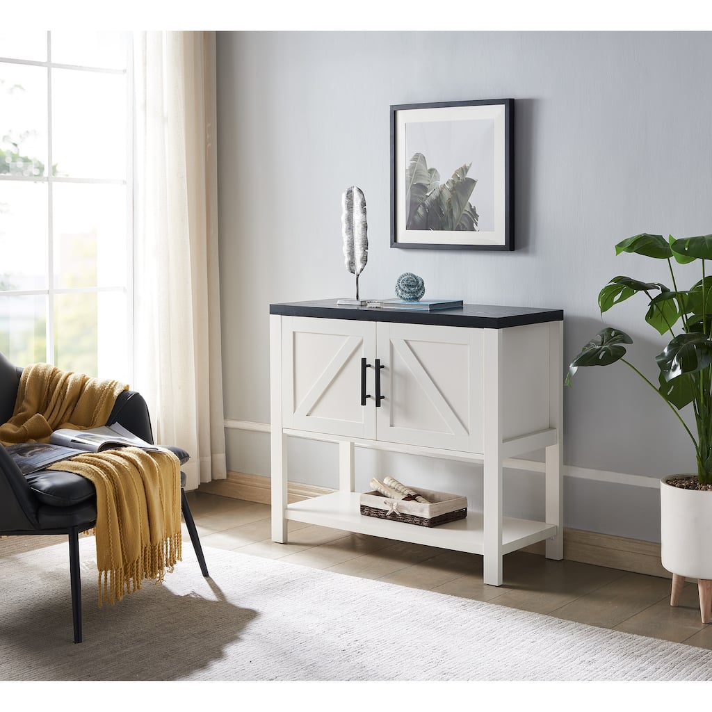 2-Door Modern Console Table, Buffet Storage Cabinet