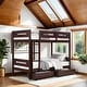 preview thumbnail 2 of 6, Artsy Twin over Twin Bunk Bed with Removable Ladder, Hanger and 14+14 Slat System, Space-Saving Knock-Down Design, Espresso