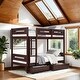 preview thumbnail 2 of 5, Twin over Twin Bunk Bed with Removable Ladder & Hanger, Espresso