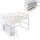 preview thumbnail 26 of 34, Full Size Loft Bed with Desk and Shelves, 2 Built-in Drawers, Gray