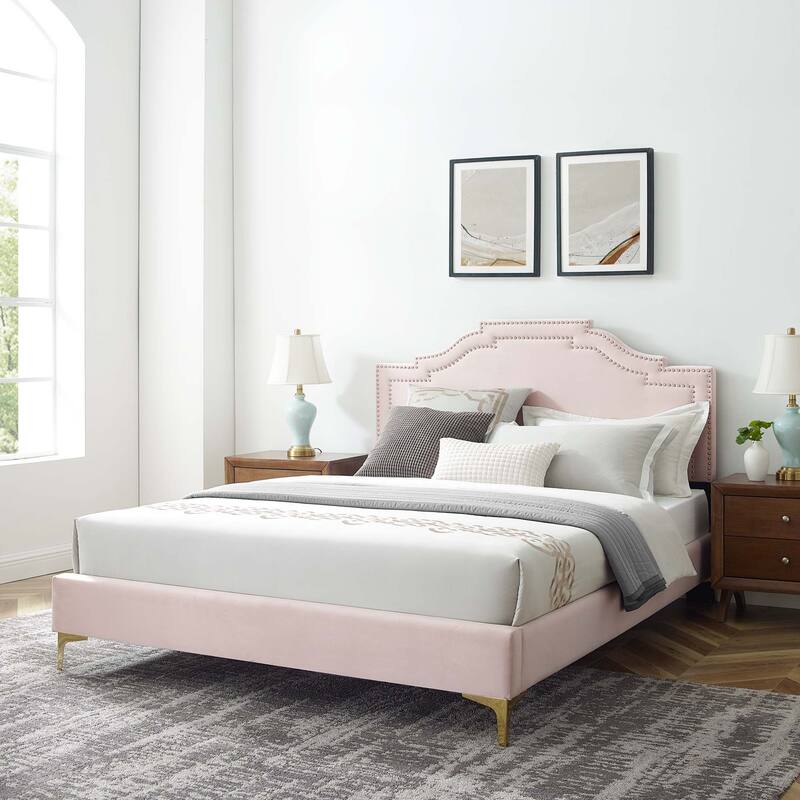 Adelaide Performance Velvet King Platform Bed