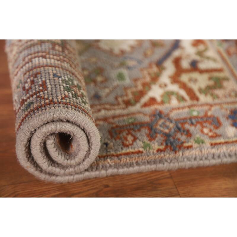 Geometric Gray Heriz Serapi Oriental Area Rug Handmade Wool Carpet - 2'0"x 3'0"