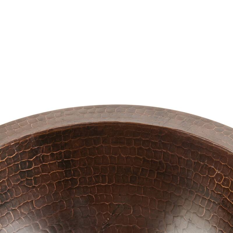 12-in Round Under Counter Hammered Copper Bathroom Sink (LR12FDB)