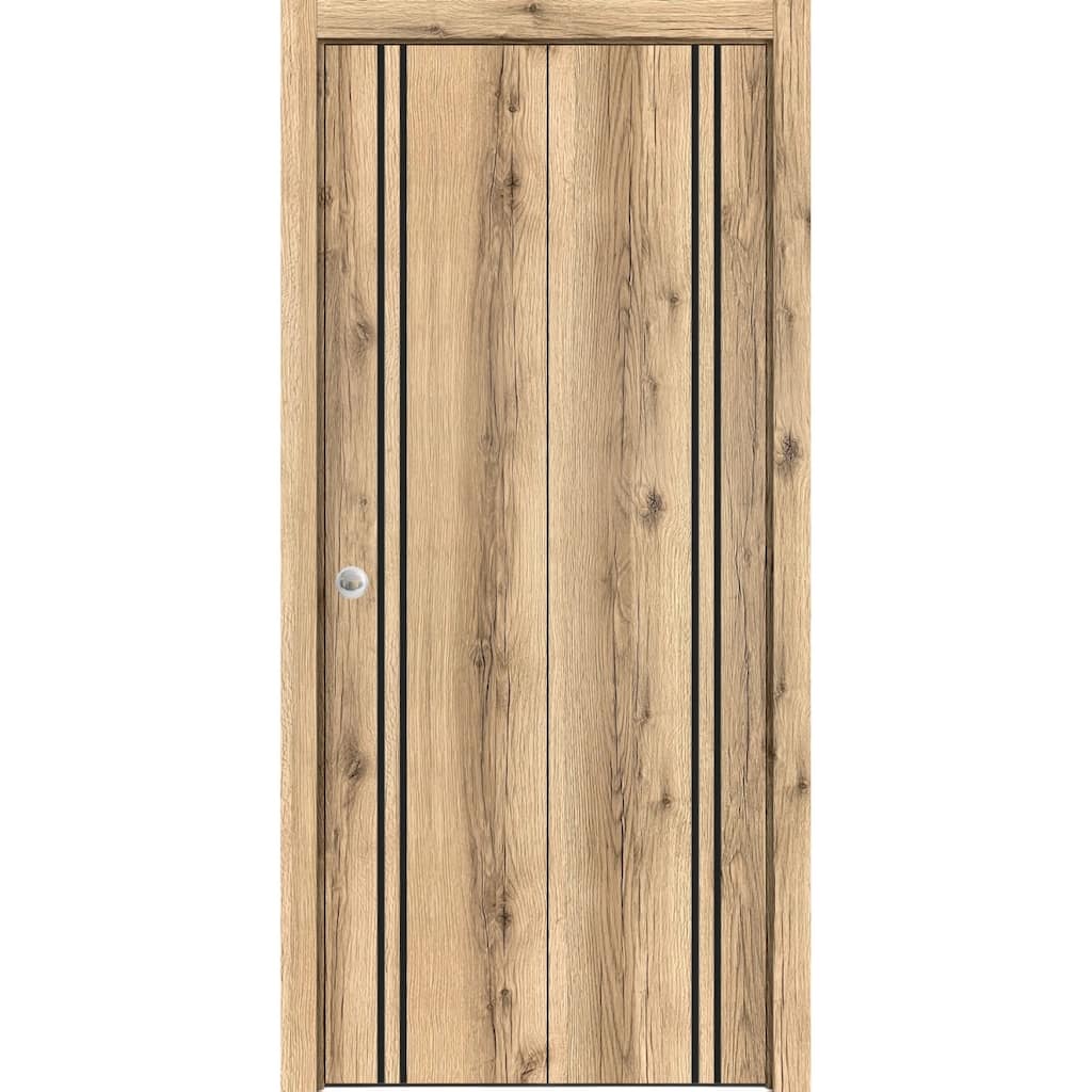 Bi-fold Doors 56 x 80 Planum 0016 Oak with Sturdy Tracks