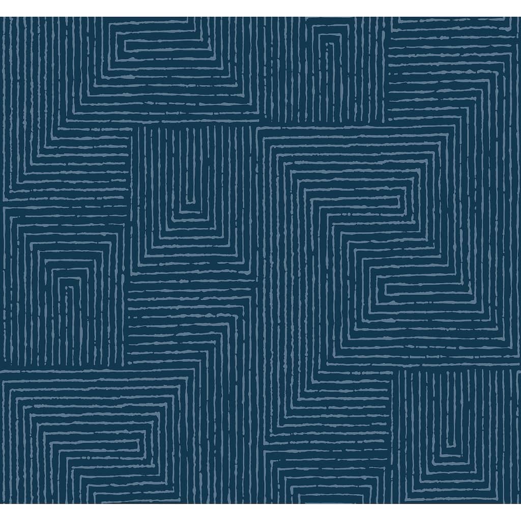 Scott Living Mortenson Navy Geometric Wallpaper