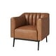 preview thumbnail 2 of 43, Alfons Industrial Leather Chair with Channel Tufting and Metal Leg by HULALA HOME