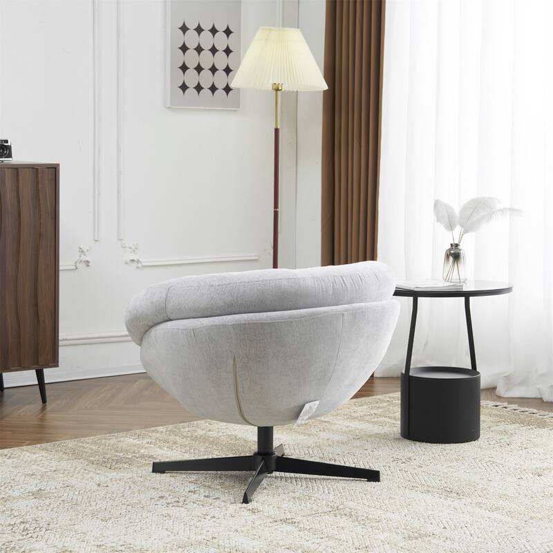 Ergonomic Chenille Office Chair Swivel Chair, Rotating Chair Club Chair Accent Chair with Removable Cushion
