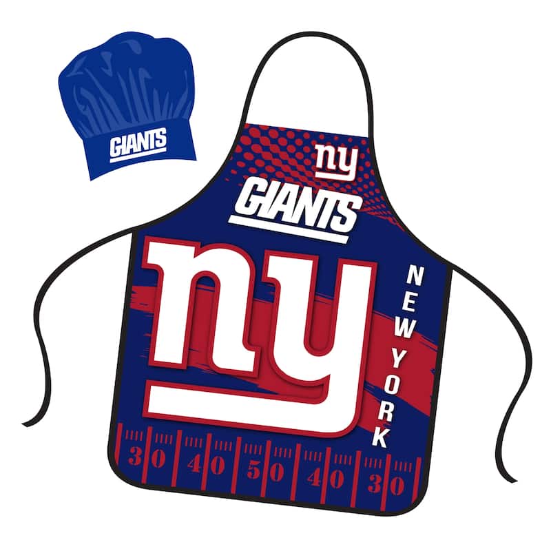 NFL Apron & Chef Hat Set, with Large Team Logo - New York Giants - 31" x 25"