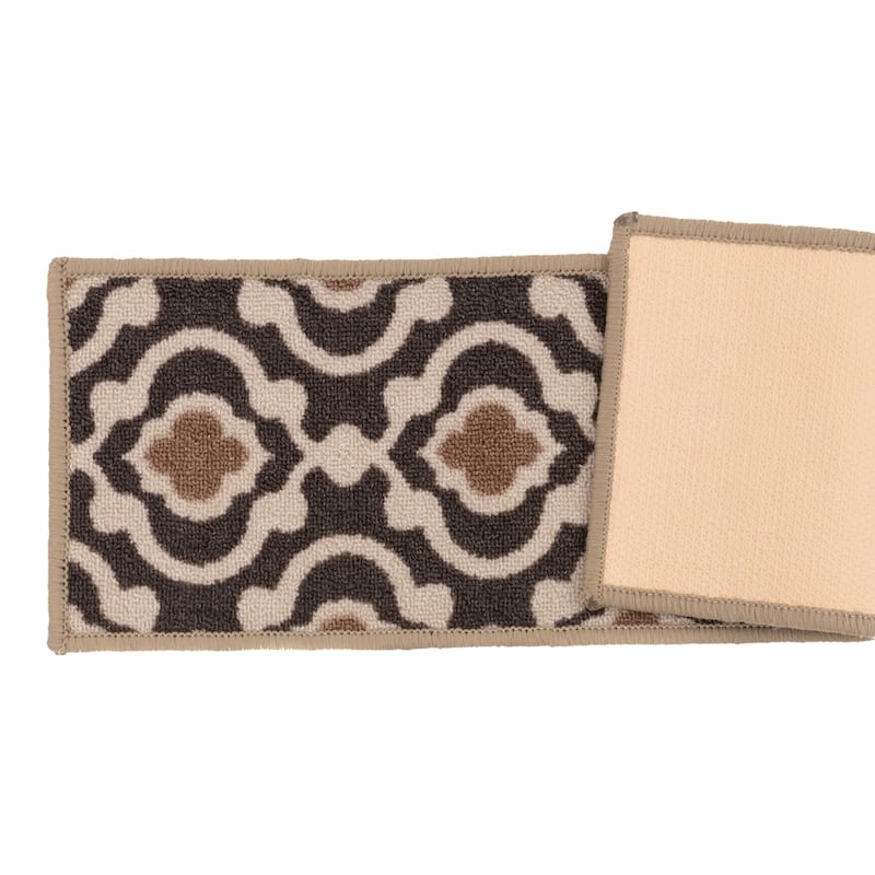 World Rug Gallery Modern Moroccan Trellis Non-slip Nylon Stair Treads