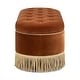 preview thumbnail 5 of 23, Melinda 48.5" Upholstered Tufted Oval Storage Bench with Bullion Fringe