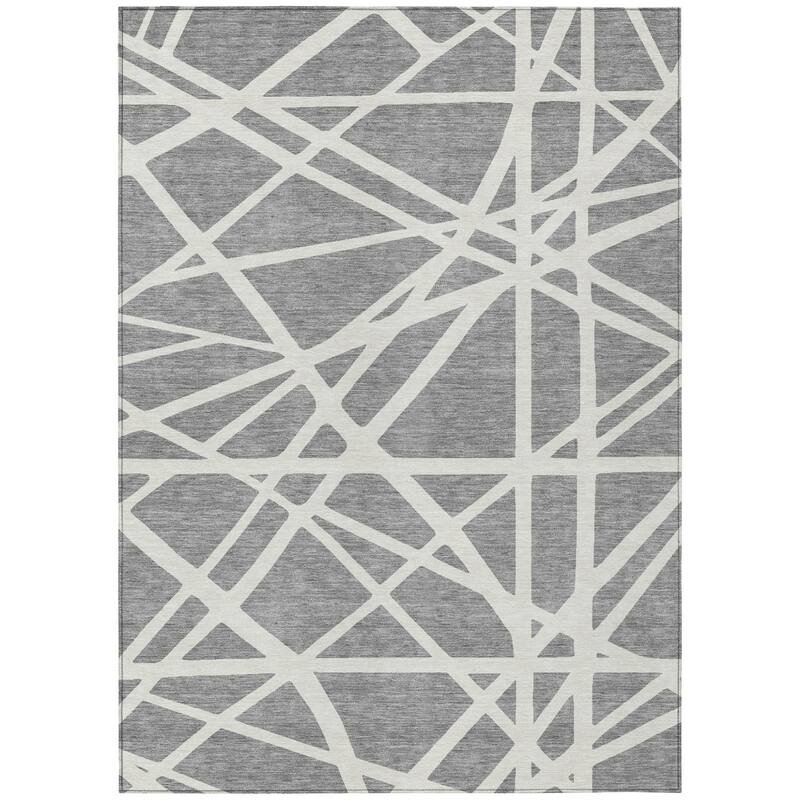 HomeRoots Geometric Transitional Rectangle Outdoor Rug