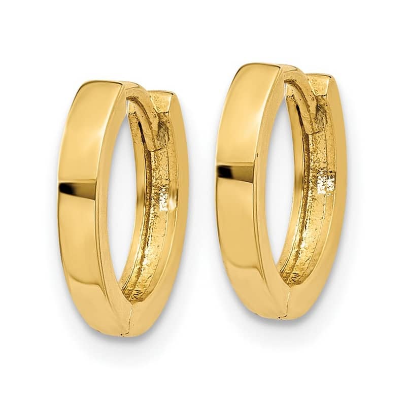 Curata 14k Yellow Gold Solid Polished Hinged 2x8mm Hoop Earrings