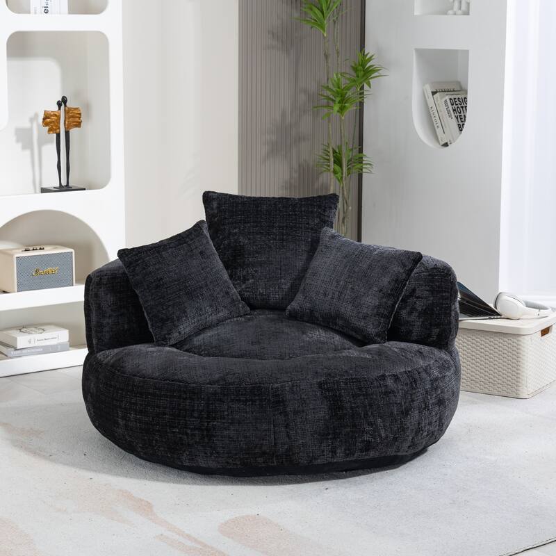Chenille Lazy Sofa with Pillows