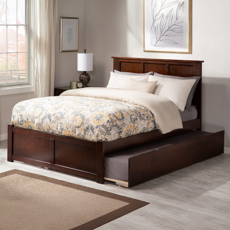 AFI Madison King Platform Bed with Footboard and Twin XL Trundle