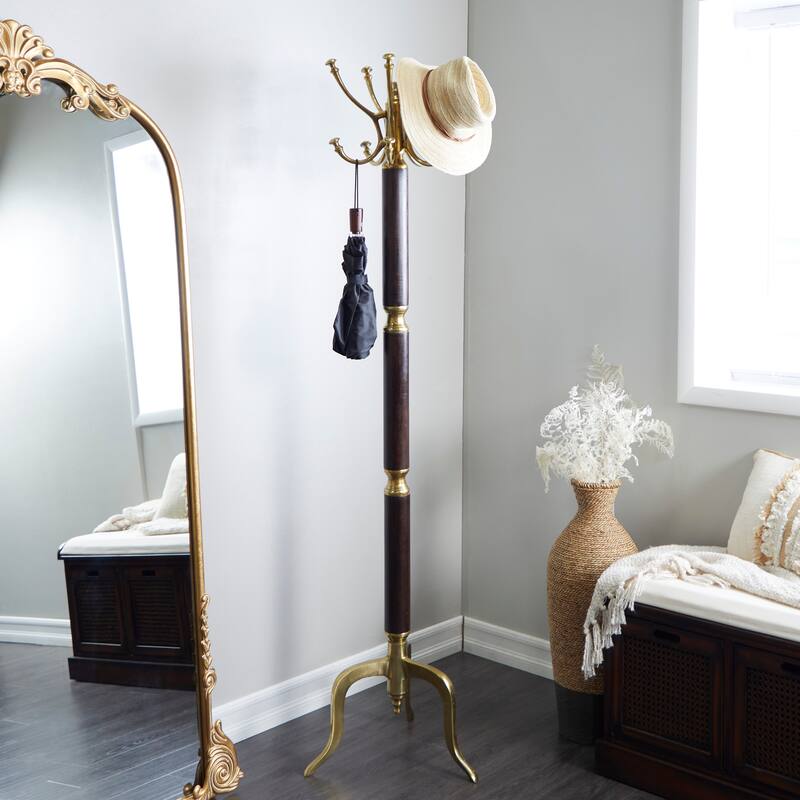 Aluminum Metal Coat Rack - Silver or Gold - Roche River Decor