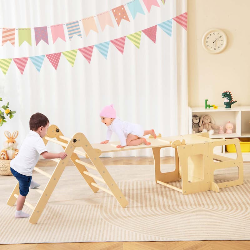 Costway 7-in-1 Toddler Climbing Toy Set with Reversible Ramp - See Details