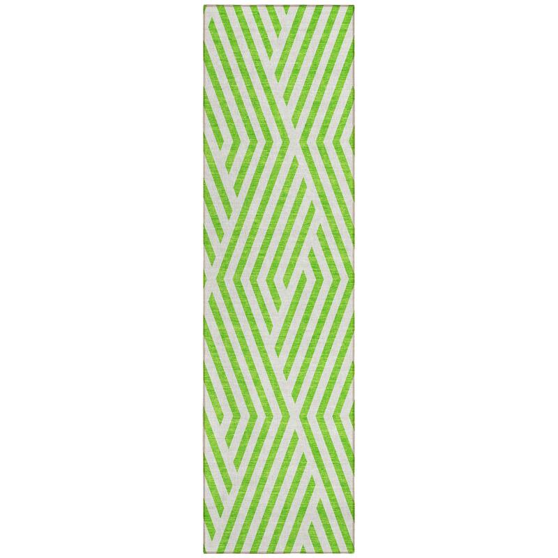 Machine Washable Indoor/ Outdoor Modern Diamonds Chantille Rug