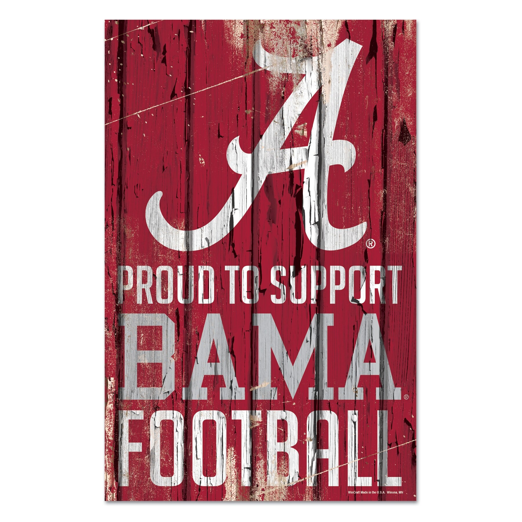Shop Alabama Crimson Tide Sign 11x17 Wood Proud To Support Design