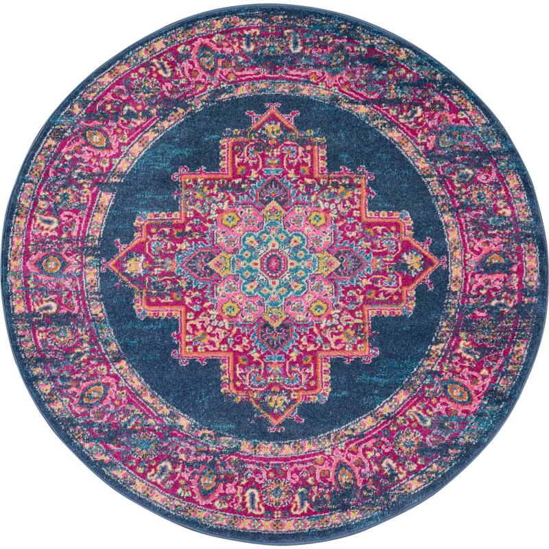 Porch & Den Dobbin Vintage Persian Medallion Farmhouse Area Rug