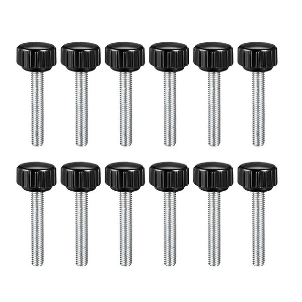 M5 x 30mm Male Thread Knurled Clamping Knobs Grip Thumb Screw on Type 12 Pcs