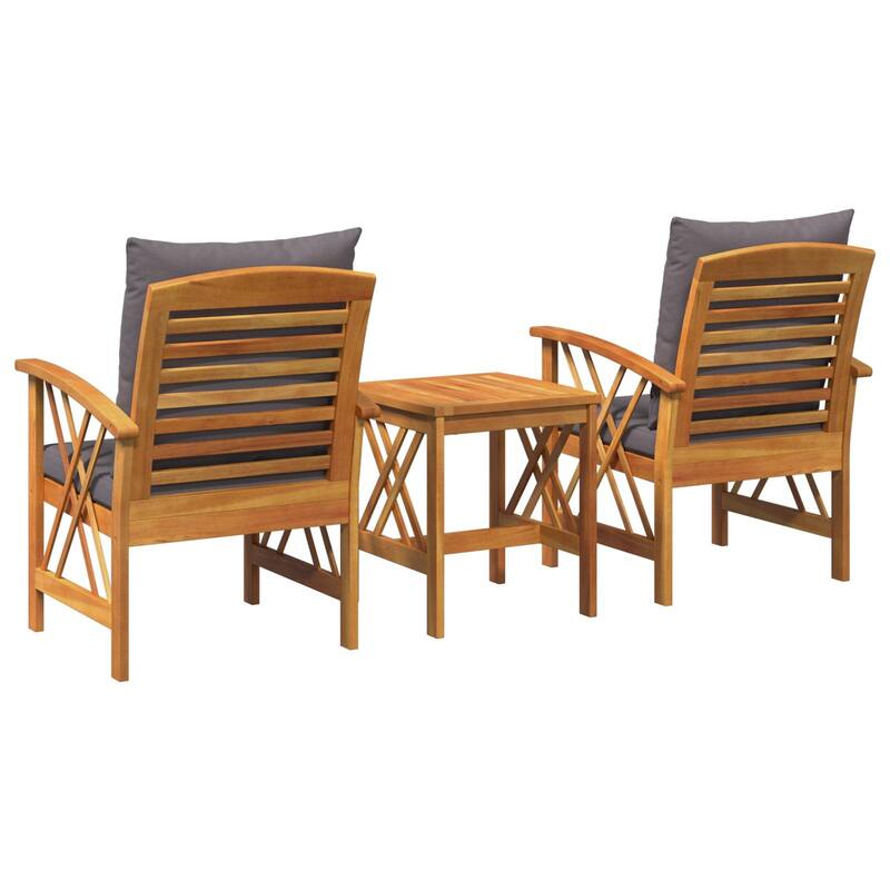 vidaXL Patio Furniture Set Patio Table and Chairs Dining Set Solid Acacia Wood - 23.2 x 26.4 x 32.7 in