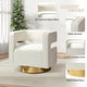 preview thumbnail 2 of 114, HULALA HOME Carisa Modern Upholstered Swivel Open-Back Barrel Chair with Golden Base