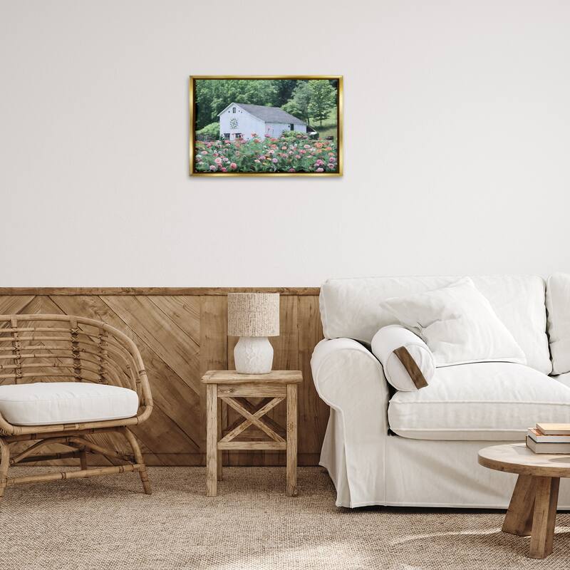 Stupell Countryside House in Garden Framed Floater Canvas Wall Art Design By Lori Deiter