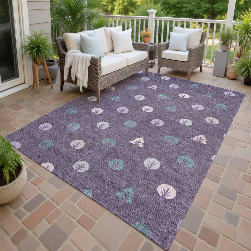 Machine Washable Indoor/ Outdoor Modern Mulvane Chantille Rug - Plum - 2'6" x 3'10"
