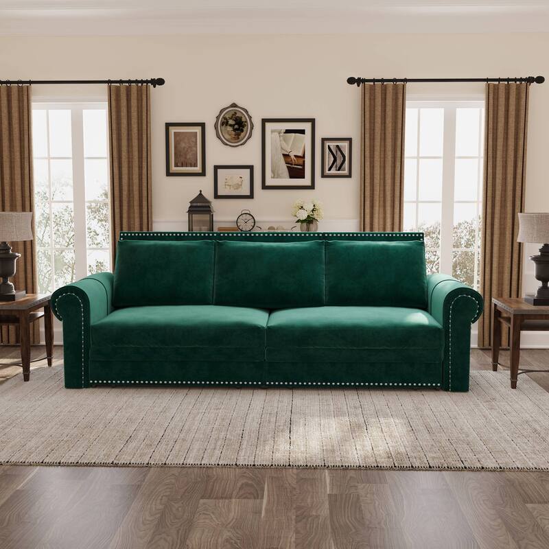 Chesterfield Utility Sofa Bed - Green