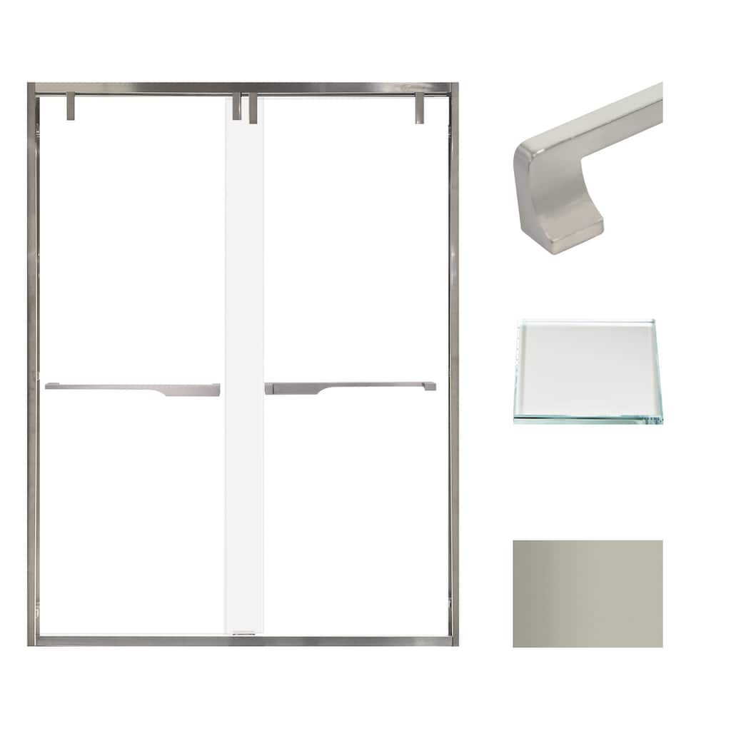 Transolid EBPT608010L-J 80" High x 60" Wide Bypass Frameless Shower