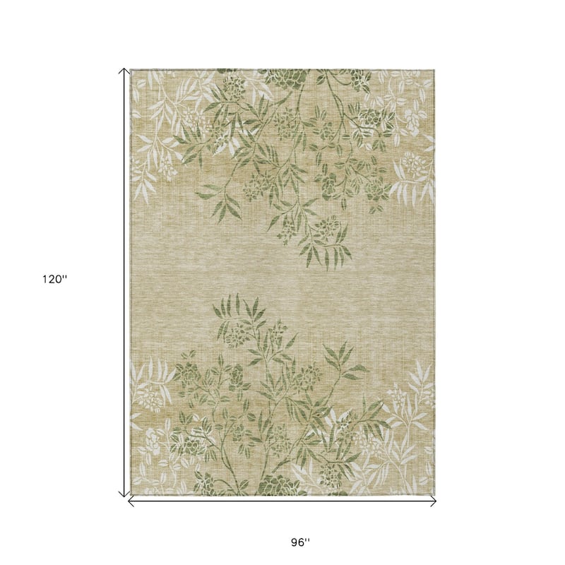 HomeRoots Floral Transitional Rectangle Outdoor Rug