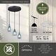 preview thumbnail 4 of 8, Millie 3L Bronze Farmhouse Jar Pendant Chandelier Ceiling Light Fixture Blue Glass - 17.5-in W x 17.75-in H x 17.5-in D