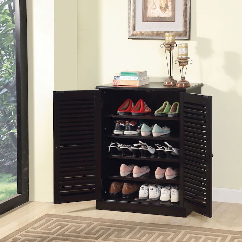 Gaillardia Transitional Brown Wood 5-Shelf Shoe Cabinet by Copper Grove