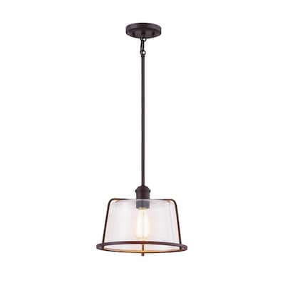 Revere 16" 1-Light Pendant with Seeded Glass Shade