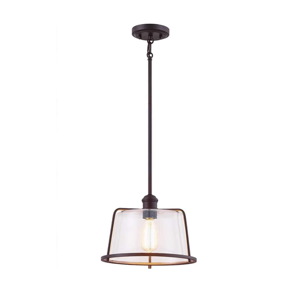 Revere 16" 1-Light Pendant with Seeded Glass Shade
