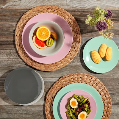 Tabletops Gallery Pastel 12 Piece Melamine Dinnerware Set