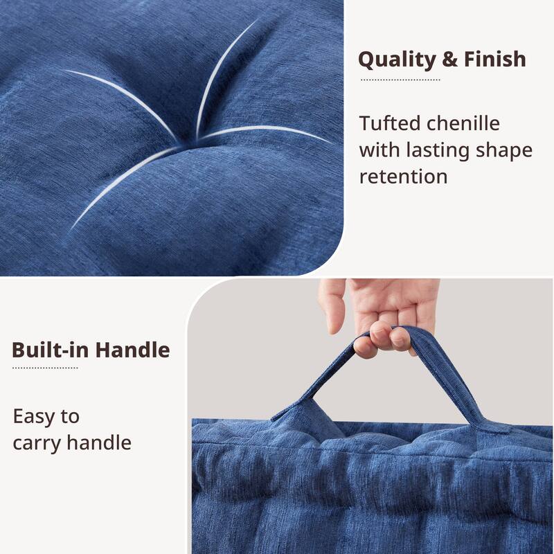 Intelligent Design Azza Poly Chenille Square Floor Pillow Cushion