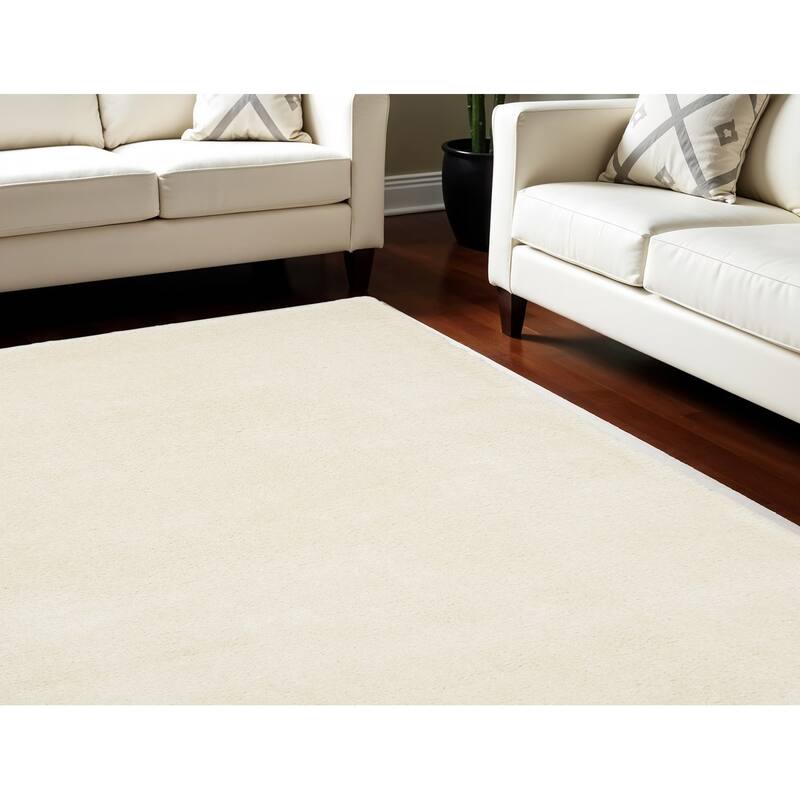 Howi Power Loomed Stain Resistant Soft Area Rug By HomeRoots - 118' X '94' X '1.58 - 118' X '94' X '1.58 - Lavender/Ivory - Rectangle