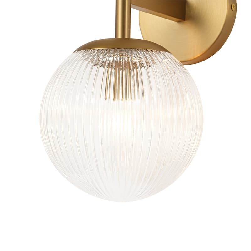 Sleek Modern Dimmable Ribbed Glass Vanity Light