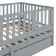 preview thumbnail 114 of 118, Wood Cribs Convertible Toddler Bed with Fence Guardrails and 2 Drawers Split into Independent Floor Bed and Daybed Slat Support