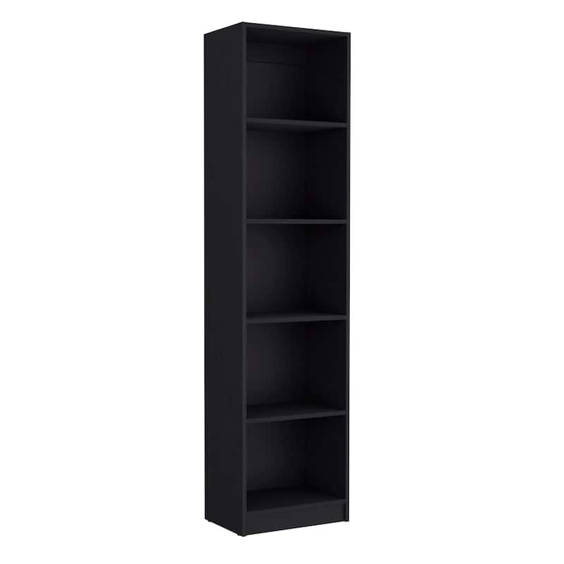 FM FURNITURE Marana 3 Piece Living Room Set with Sutton Bookcase + Sutton Slim Bookcase + Sutton 2-Door Bookcase, Black