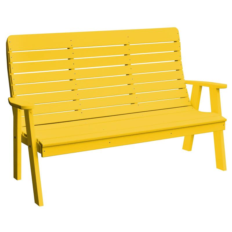 Poly 5' Winston Garden Bench - Lemon Yellow