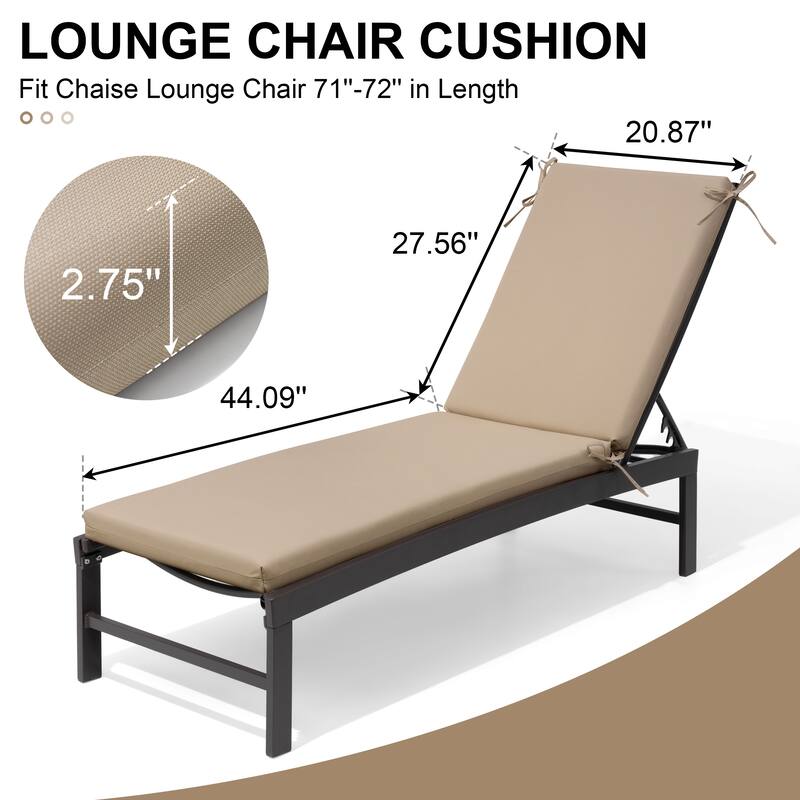Outdoor Patio Chaise Lounge Chair Cushion