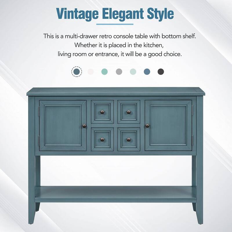 Elegant Storage Dresser with 4 Small Drawers and Bottom Shelf for Bedroom