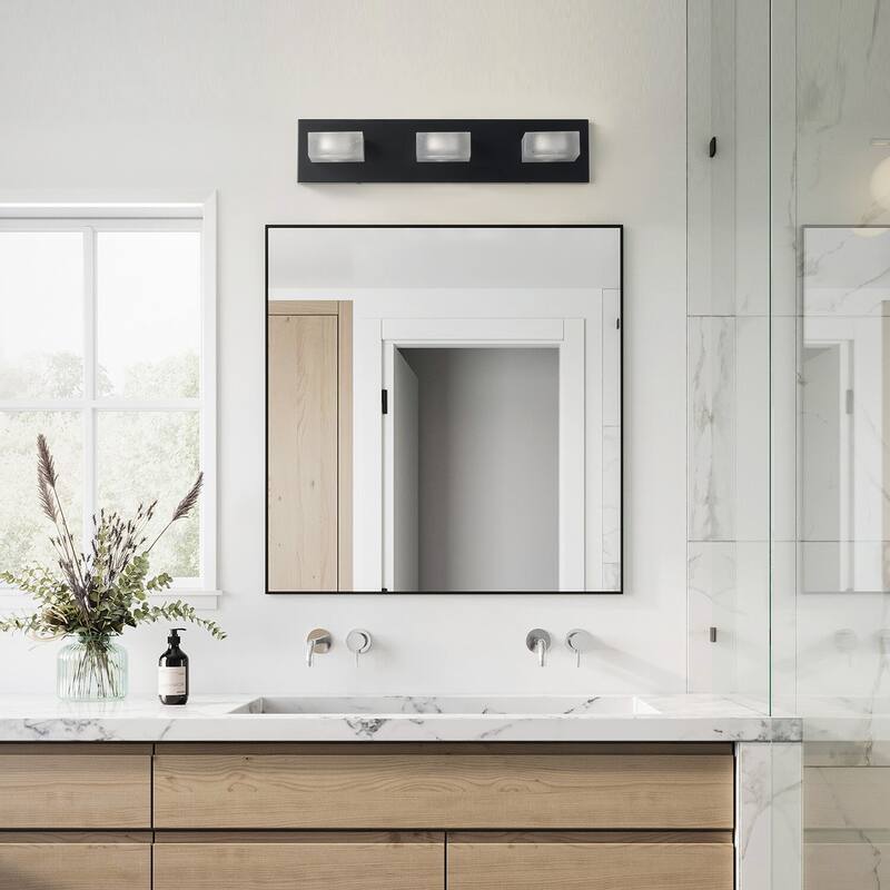Modern White Square Shape LED Bathroom Vanity Light